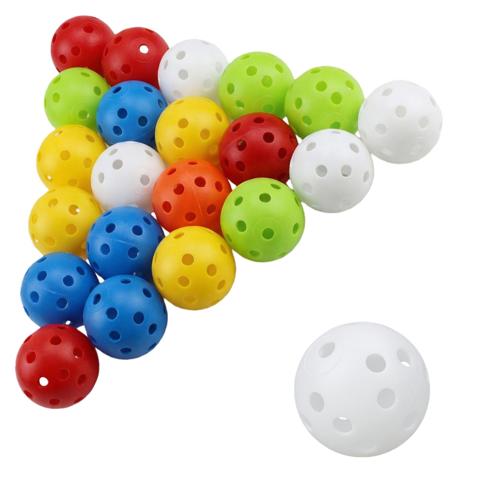 OHiZVZV 36 Pcs Golf Practice Balls, 42mm Plastic Hollow Airflow Training Balls, Coloured Golf Balls for Indoor Outdoor Swing Practice, Driving Range, Adults Games (6 Colors)​
