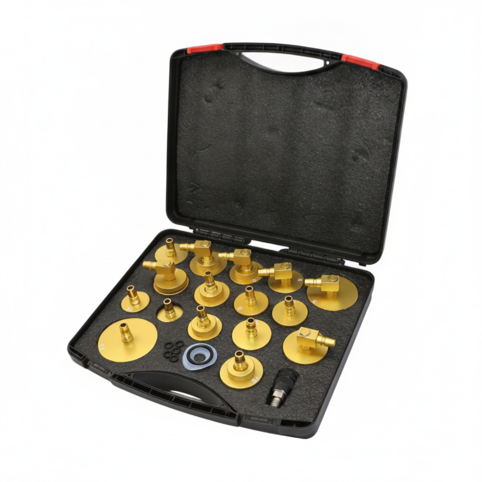 harayaa Kit Adaptateur Purge Frein Adaptateur Purgeur Connecteur Rapide Raccord Fileté Étanchéité avec Joint Gris et O-rings pour Extraction Propre Set