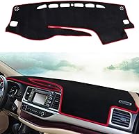 Vista 32 de Cubierta de salpicadero para Corolla 2019, 2020, 2021, 2022, 2023, 2024, 2025, 2026, accesorios antideslizante para consola central (borde negro)