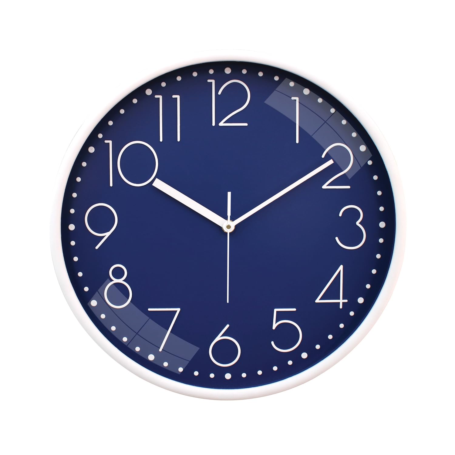 Amazon Brand - Solimo Plastic Wall Clock, Quartz Movement, Silent Sweep, Modern Embossed, Easy-to-Read Time Indicator (30 Cm X 30 Cm, Blue), Analog