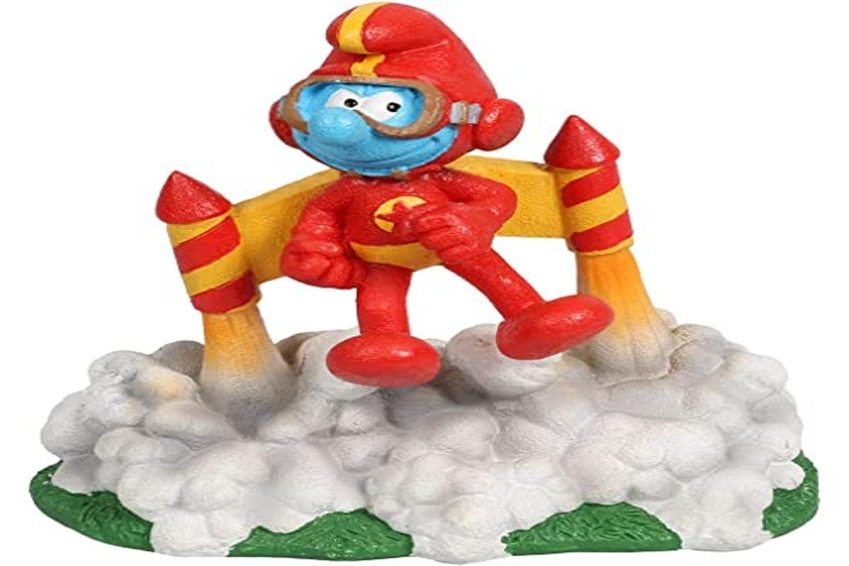 Smurfs AquaDella Aqua Della Jetpack Forest Smurfs Figurine, 11.6 x 7.7 x 11.5 cm, Highly Detailed and Made of Polyester Resin