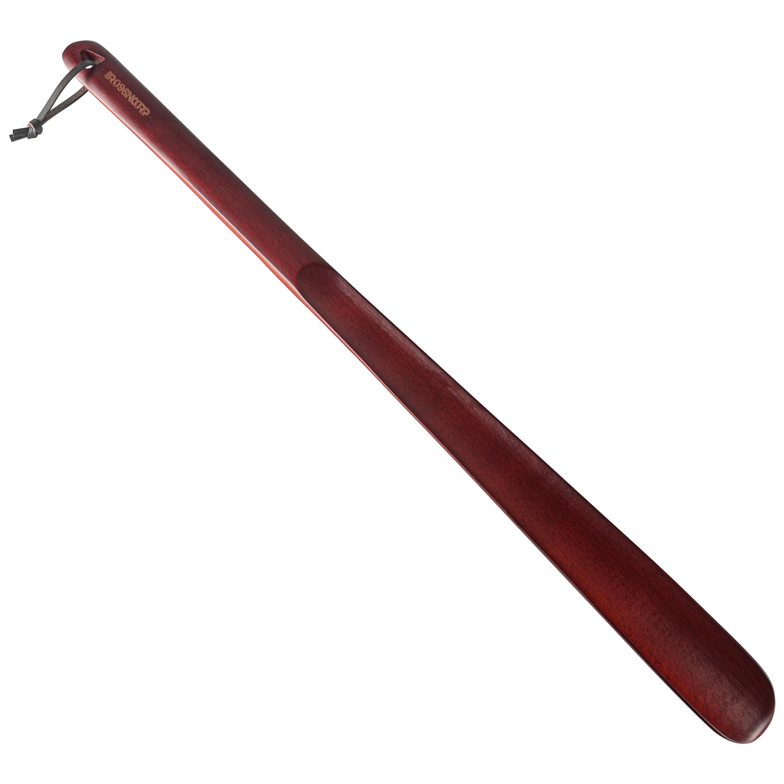 Brosisincorp Calzador de madera con mango largo para personas mayores, 23.6 pulgadas, fácil de llevar, para mujeres, niños, bebés, ancianos, anillos colgantes