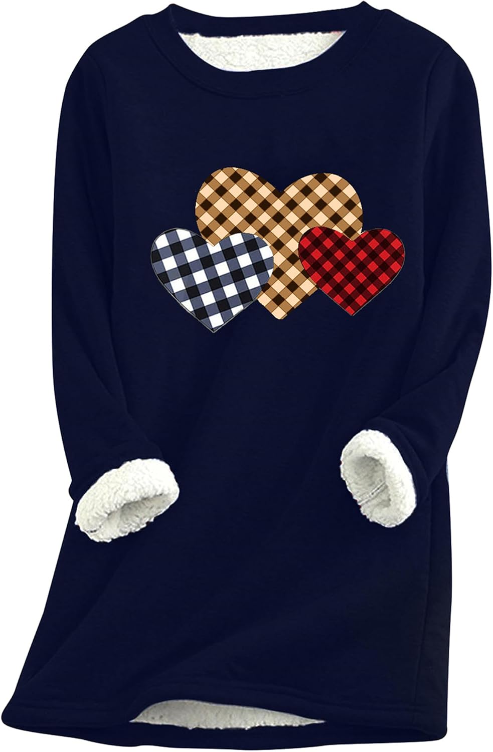 YMING Womens Sherpa Fleece Lined Pullover Winter Warm Crew Neck Sweatshirt Cute Cat Paw Tops Plus Size