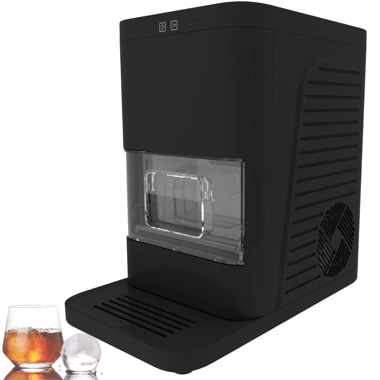 ZHJOPP Commercial Ice Ball Maker, 1.2L Clear Ice Machine with Self-Cleaning Function, 53mm Sphere Ice for Cocktails and Beverages