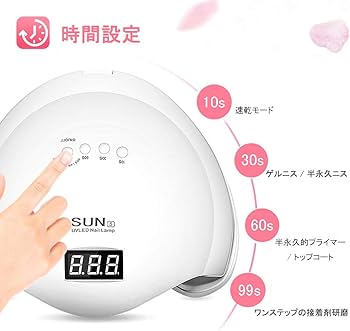 Amazon.co.jp: ネイルドライヤー LED ジェルネイルライトUVレジン