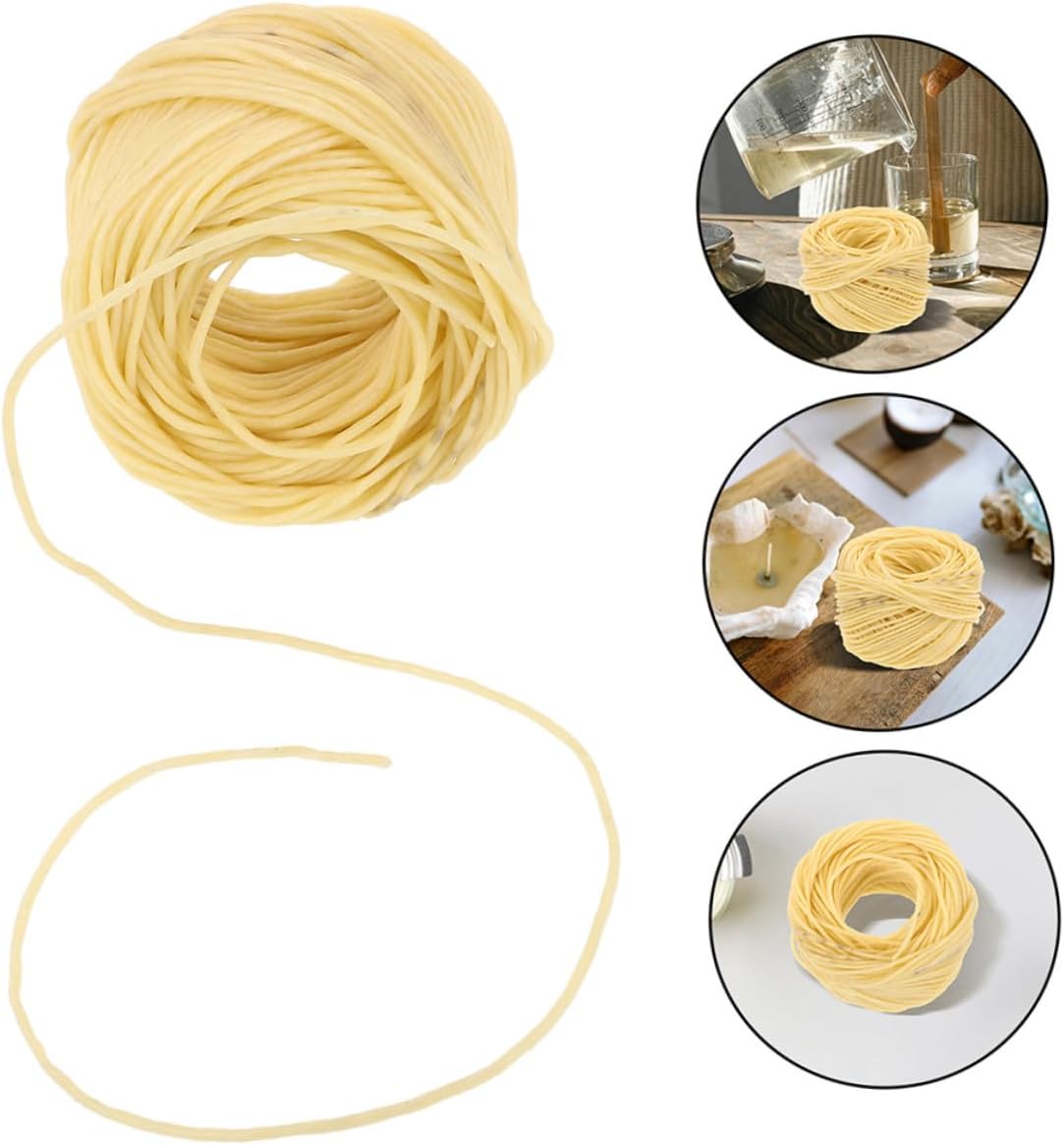 Cotton Candle Wick Roll 2mm Light Color 2pcs 30 Meters Braided Flax Fiber Wicks for DIY Candle Making