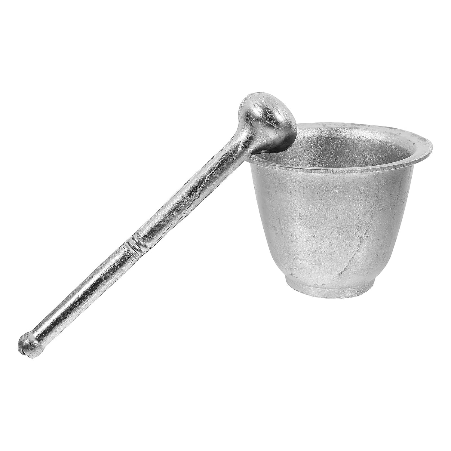 Old-Style Small Aluminum Mortar and Pestle Set, Household Spice Grinder and Masher for Garlic, Pepper, and Seasoning, Metal Pounding Bowl for Kitchen Use