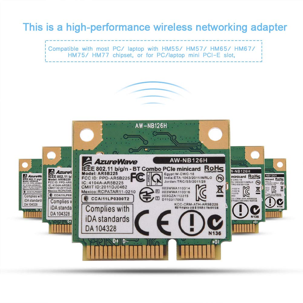 VBESTLIFE 2.4G Bezprzewodowa karta Bluetooth WiFi 2 w 1 do mini gniazda PCI-E do /ASUS/Toshiba/