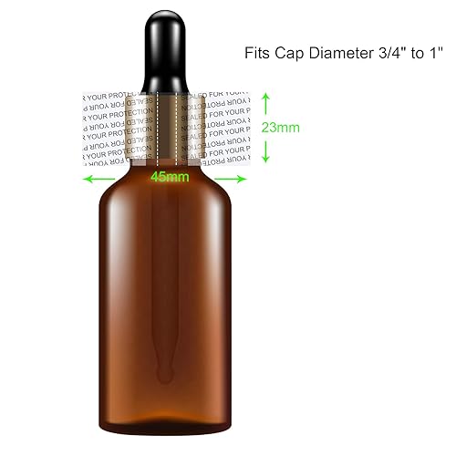 Miniatura 2 de Bandas retráctiles, 1.772 x 0.906 in, 200 unidades de sellador térmico perforado impreso para tapa de botella de vidrio de 1 oz que se adapta a 34 a