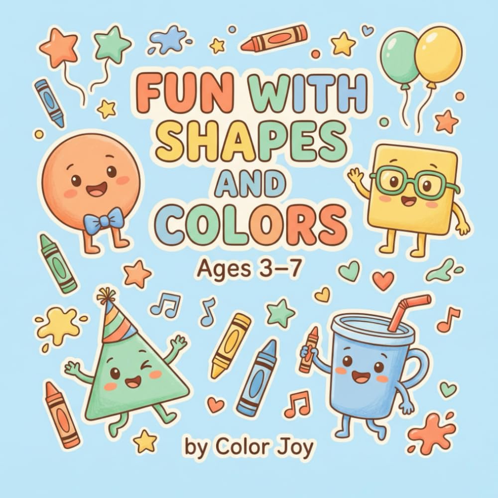 Fun with Shapes and Learning: Coloring, Tracing, Counting, and Thinking Activities for Kids Ages 3–7