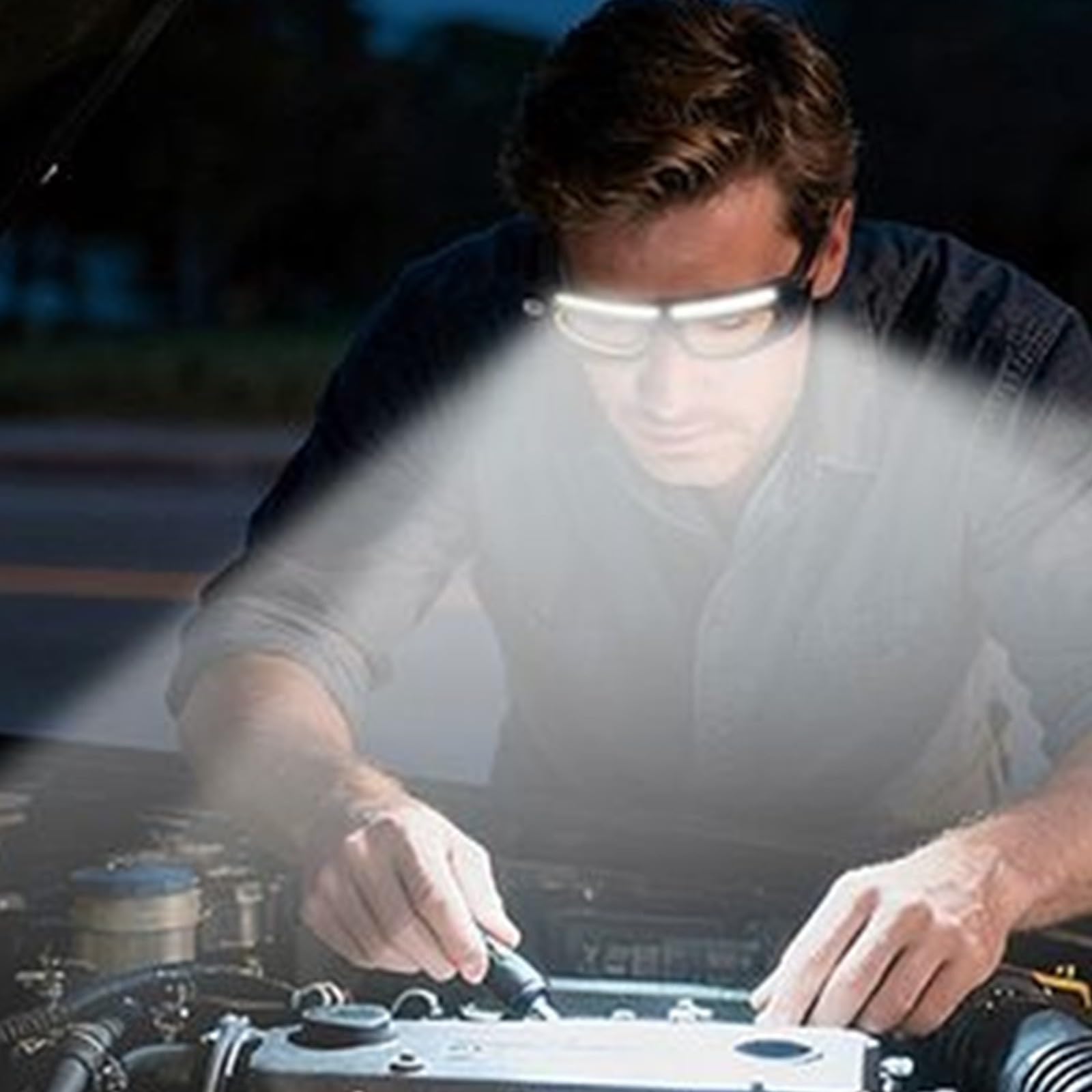 Gafas de seguridad LED con brillo ajustable, gafas versátiles para ciclismo, correr, pesca, senderismo y trabajo, mejoran la visibilidad nocturna y la protección