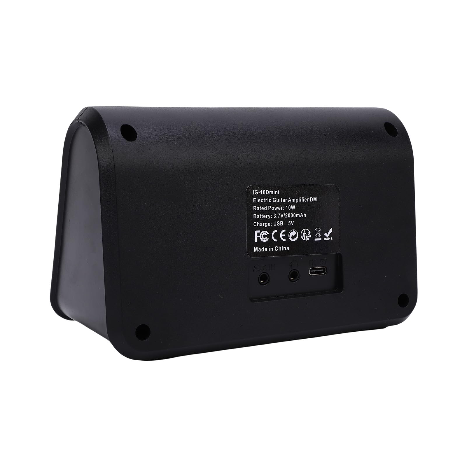 Cryfokt Amplificador de Guitarra DK Altavoz BT con 30 Modos de Caja de Ritmos 2 Tonos Efectos de Overdrive Limpios Entrada Auxiliar de Reverberación ABS Negro 1 Pieza