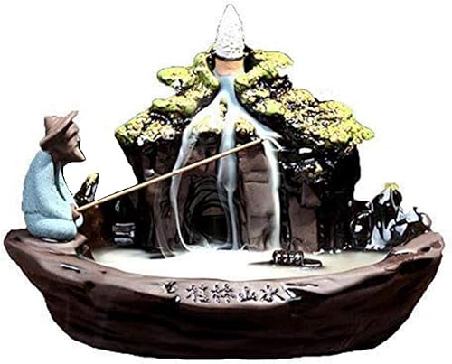 Miniatura 5 de YYW Quemador de incienso con reflujo, soporte para quemador de incienso de montaña con 10 conos de incienso para decoración del hogar y la oficina