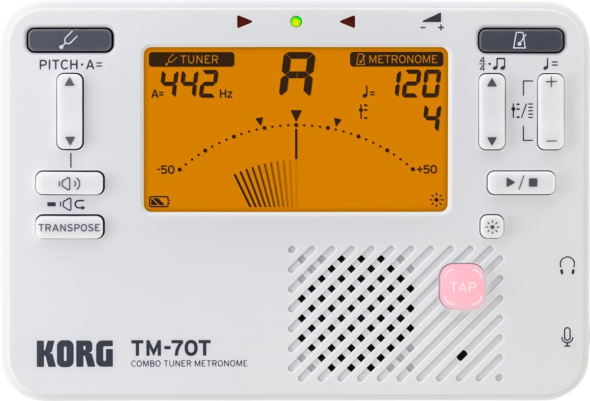TM70T Combined Metronome and Chromatic Tuner - White