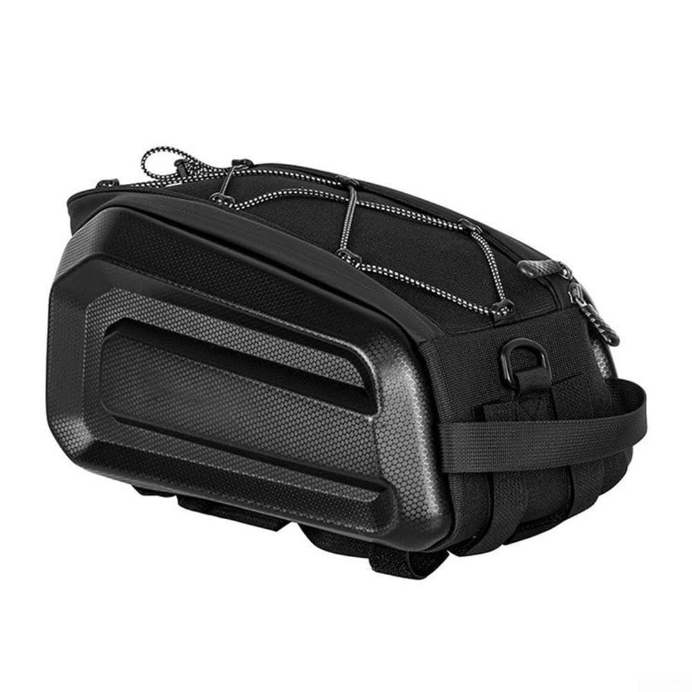 10L PU poliestere borsa portapacchi posteriore per biciclette con grande apertura cerniera interna spaziosa e tracolla rimovibile