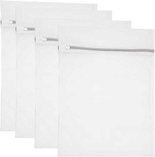 Juego de 4 bolsas de malla para lavandería, bolsas de lencería de 12 x 16 pulgadas para lavandería (4)