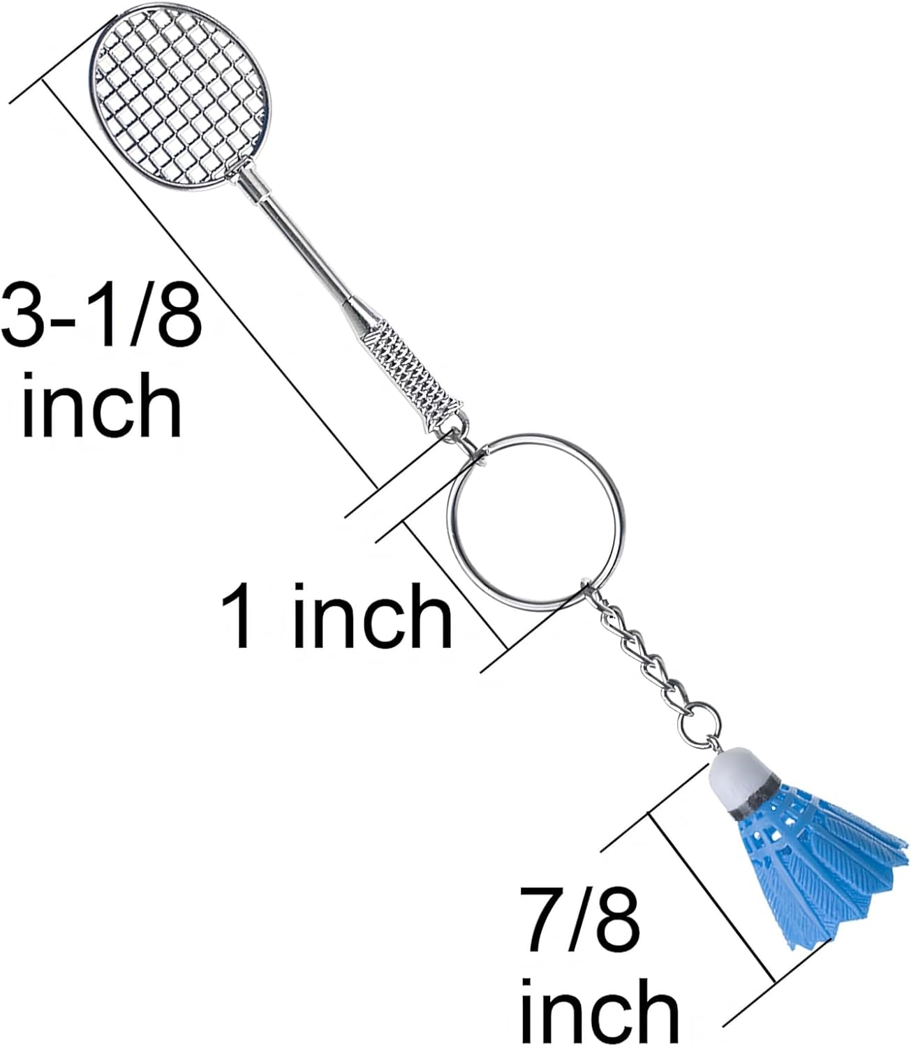 Aspire 24 Pieces Badminton Key Chains, Sports Key Ring, Kids Party Favors School Carnival Prizes