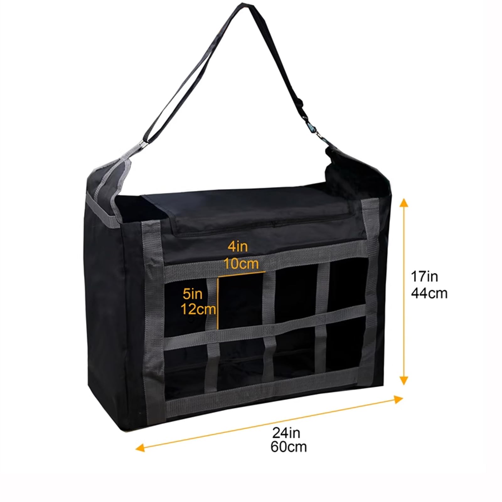 Lot de 2 sacs à foin à alimentation lente - Filet de rangement pour cheval, âne, chèvre - Pour camping, voyages - Facile à remplir