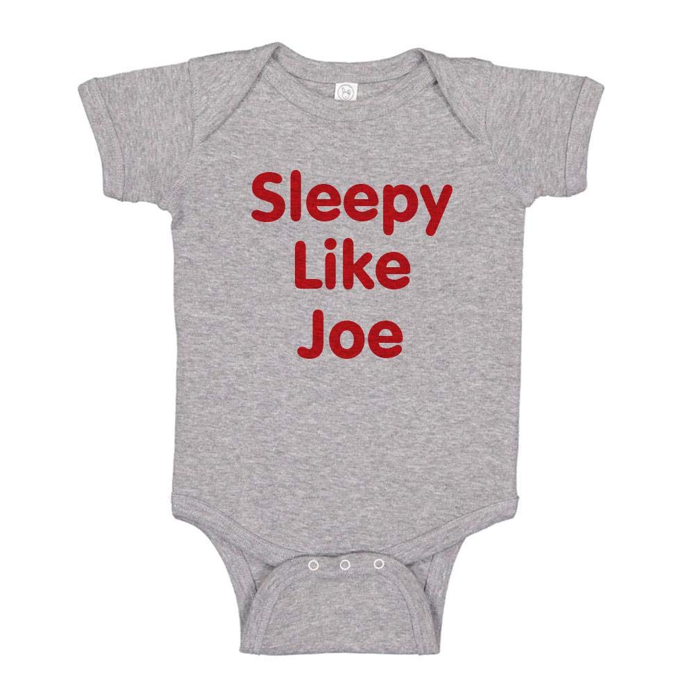 TATY Kids Sleepy Like Joe Funny Trump 2024 Election Baby Infant One Piece Bodysuit Newborn Heather Grey