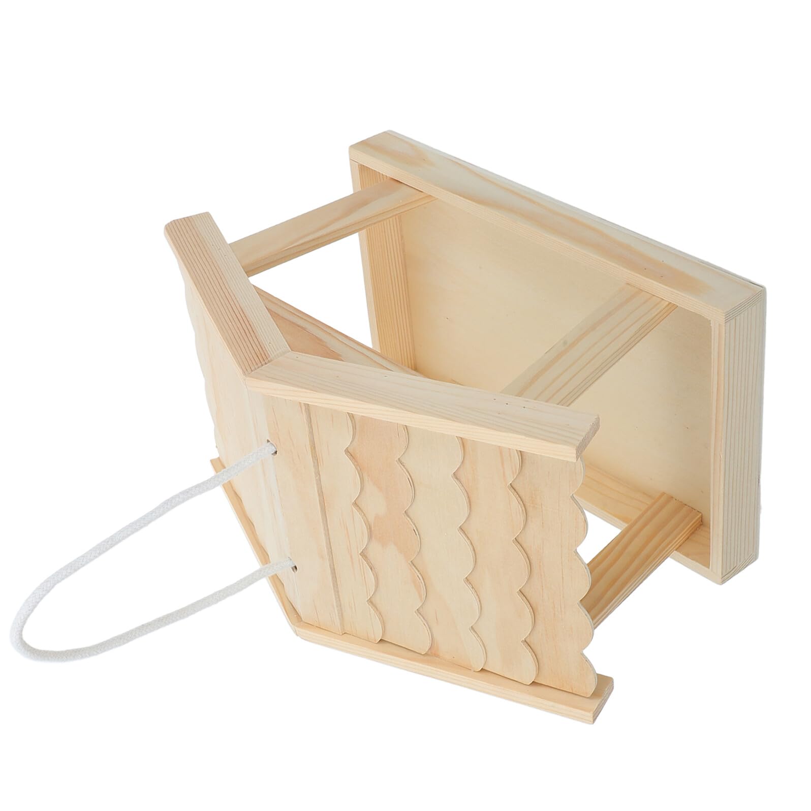 GALPADA Mangiatoia Sospesa per Uccelli Selvatici e Cardellini in Legno di Pino, Capacità Grande, Resistente alle Intemperie, Stile Rustico a Casetta per Giardino Esterno e Cortile