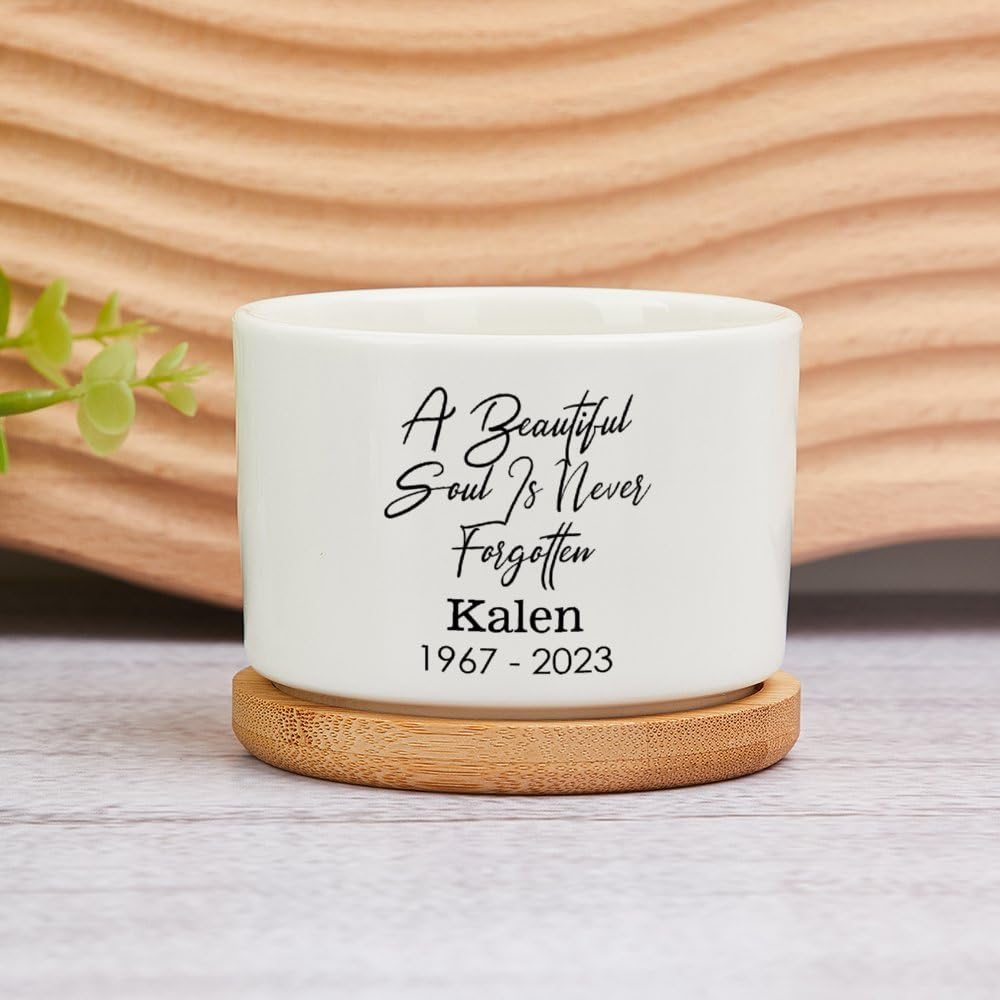 Personalized Memorial Planter, A Beautiful Soul is Never Forgotten, in Memory of Loved One, Custom Condolences Gift, Gift for Grieving, Sorry for Your