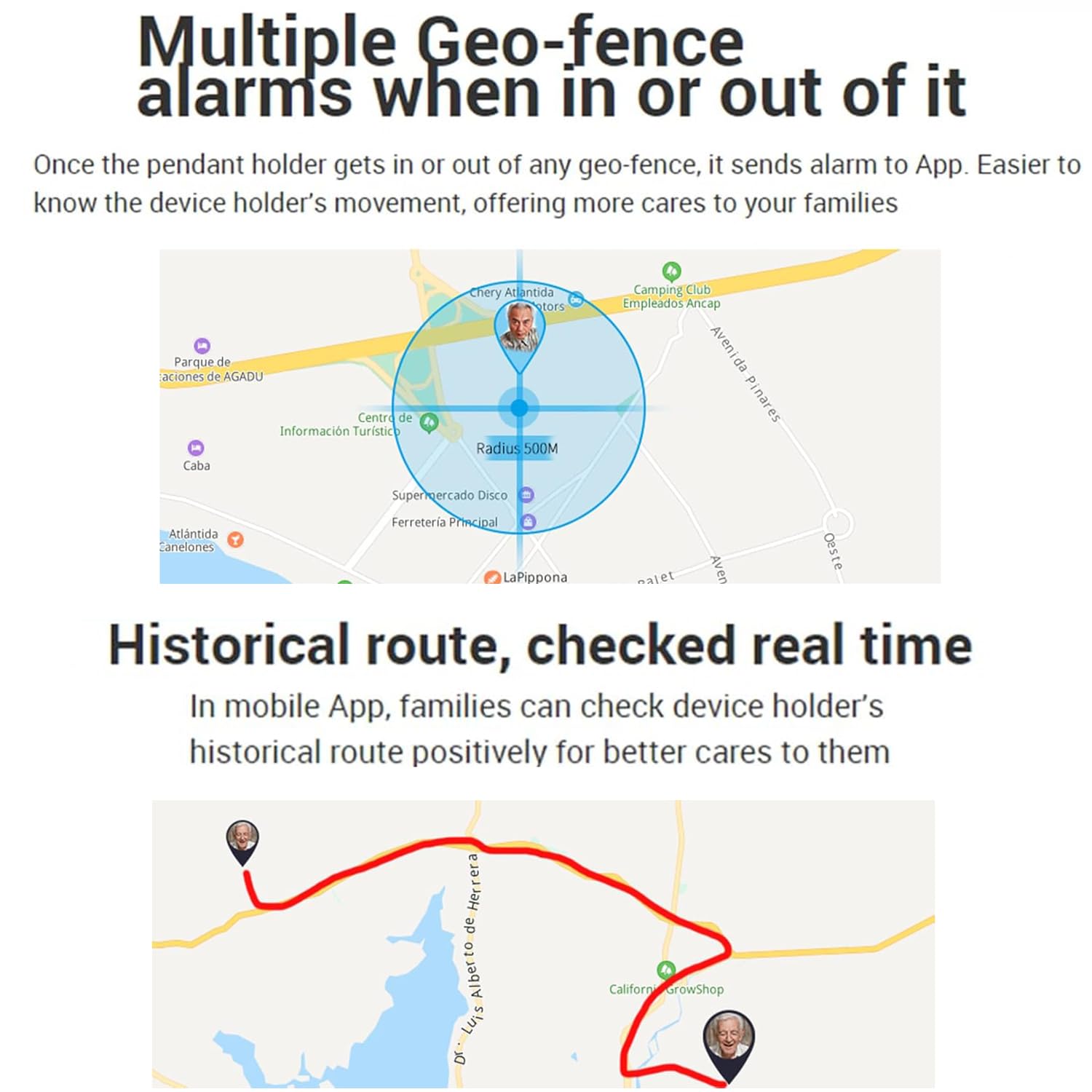 Mini Pendente del Localizzatore GPS, Sistemi di Allerta Anziani, Chiamata Vocale 4G, Pulsante di Emergenza Touchscreen + SOS, Promemoria dei Farmaci, Gestione della Salute, per Alzheimer, Autismo