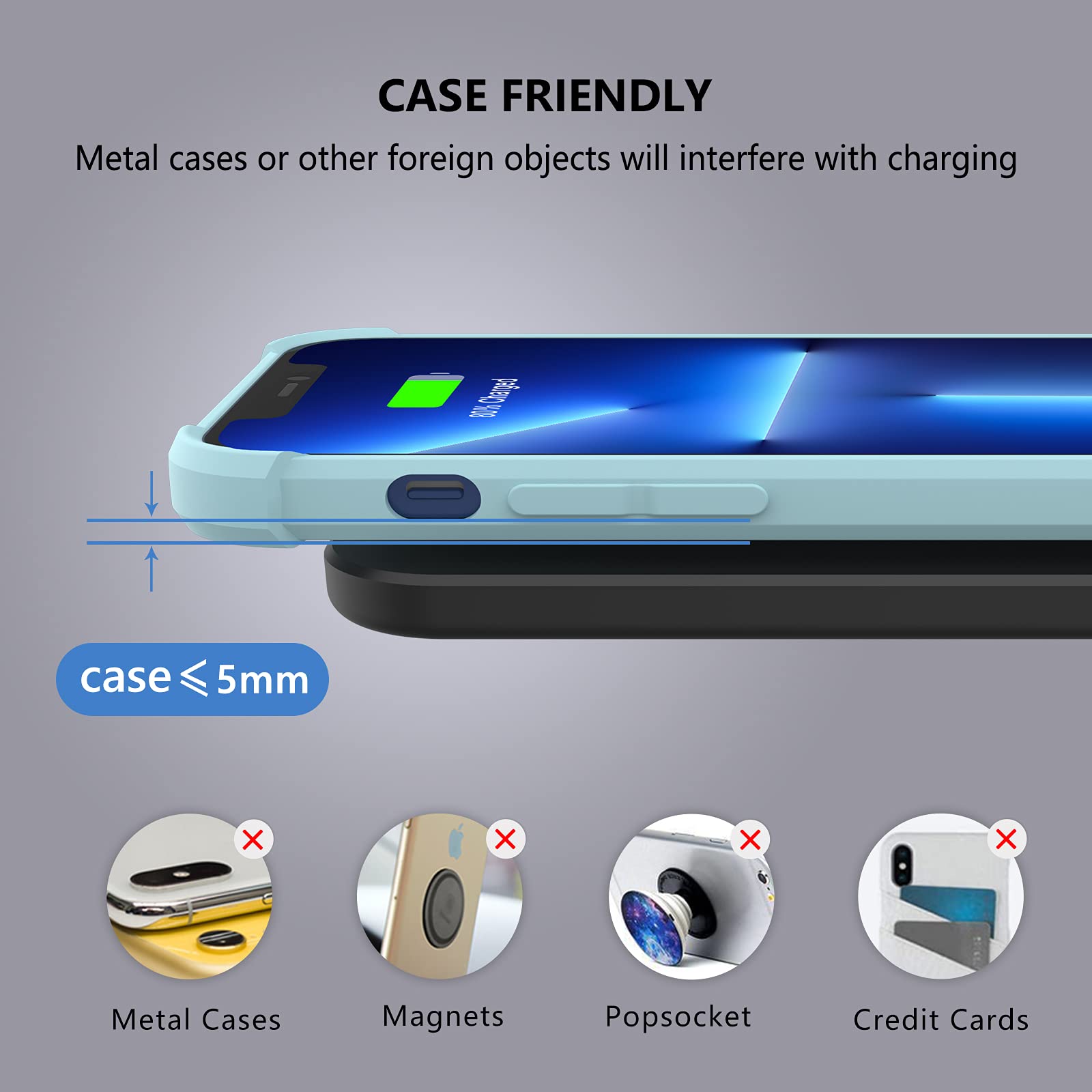 Caricatore senza fili, 4 in 1, con adattatore rapido da 18 W, per Apple Watch Airpods Pro, certificato Qi per iPhone 12/SE/11/X/XR/Xs Max/8, Samsung Galaxy S20/S10