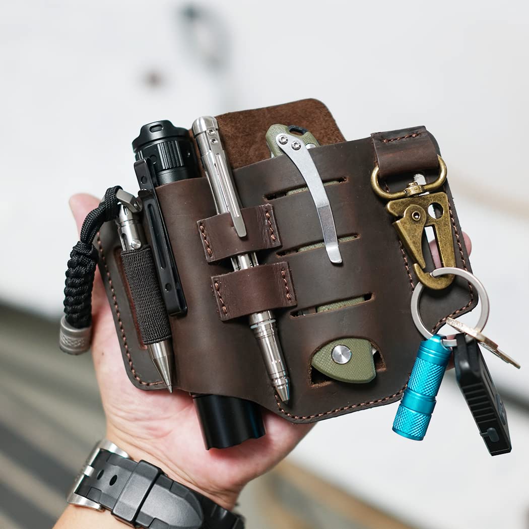 VIPERADE PJ16 Leather Sheath for Belt, Tool Leather Sheath for Knife, Knife Leather Sheath for