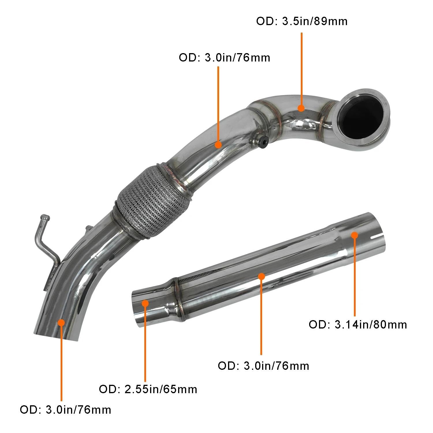 Para VW Para Golf GTI 2.0TSI Para Jetta GLI Para Beetle MK7 1.8TSI Tubo Escape Acero Inoxidable Coche Tubos Escape Colector Escape