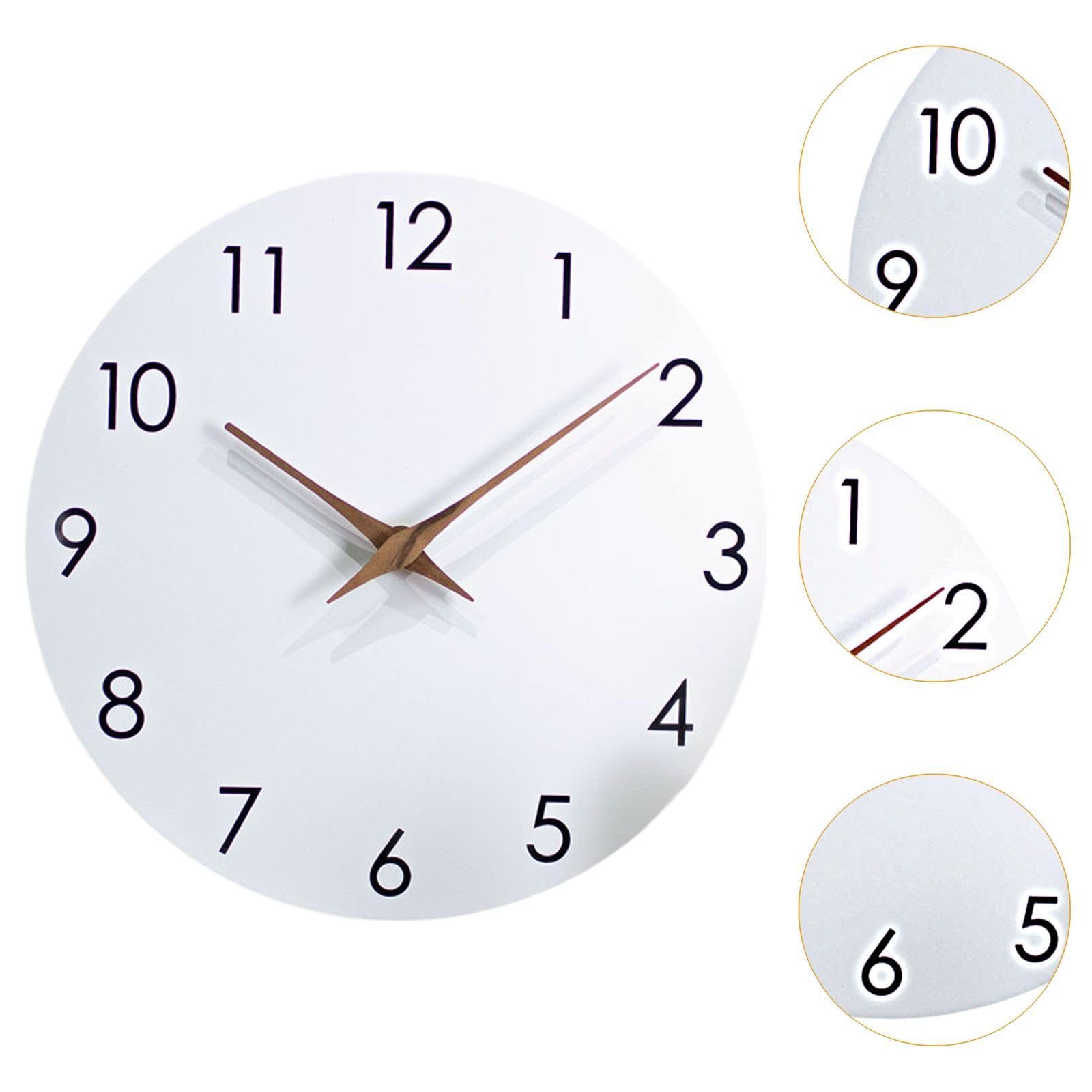 Arte de la Pared Reloj de Pared Decoración de la Pared Decoración Sin tictac 10 "Decoración del baño Dormitorio Inauguración de la casa Sala de Estar Blanco
