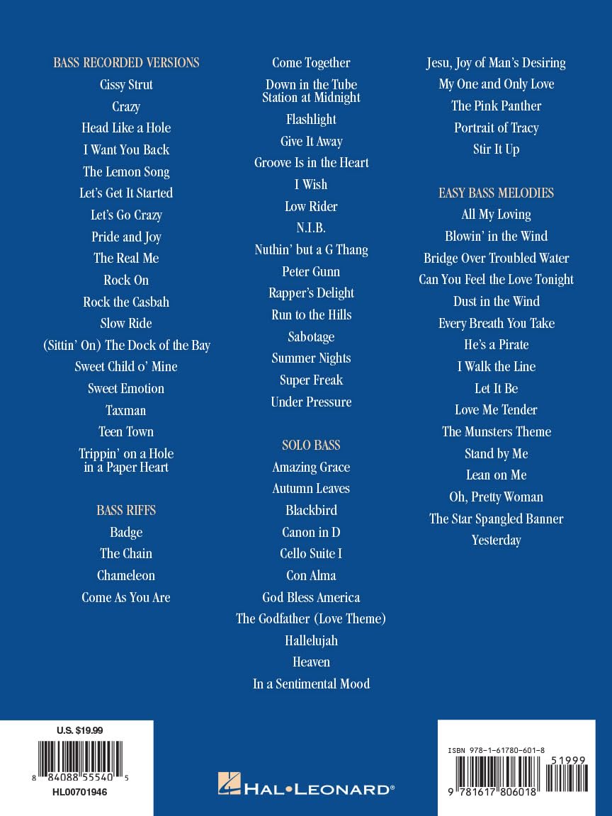 The Ultimate Bass Songbook | Noten und Tabulatur für Bassgitarre | Notenbuch mit 70 klassischen Songs mit originalgetreuen Transkriptionen und ... Easy Bass Melodies (GUITARE BASSE)