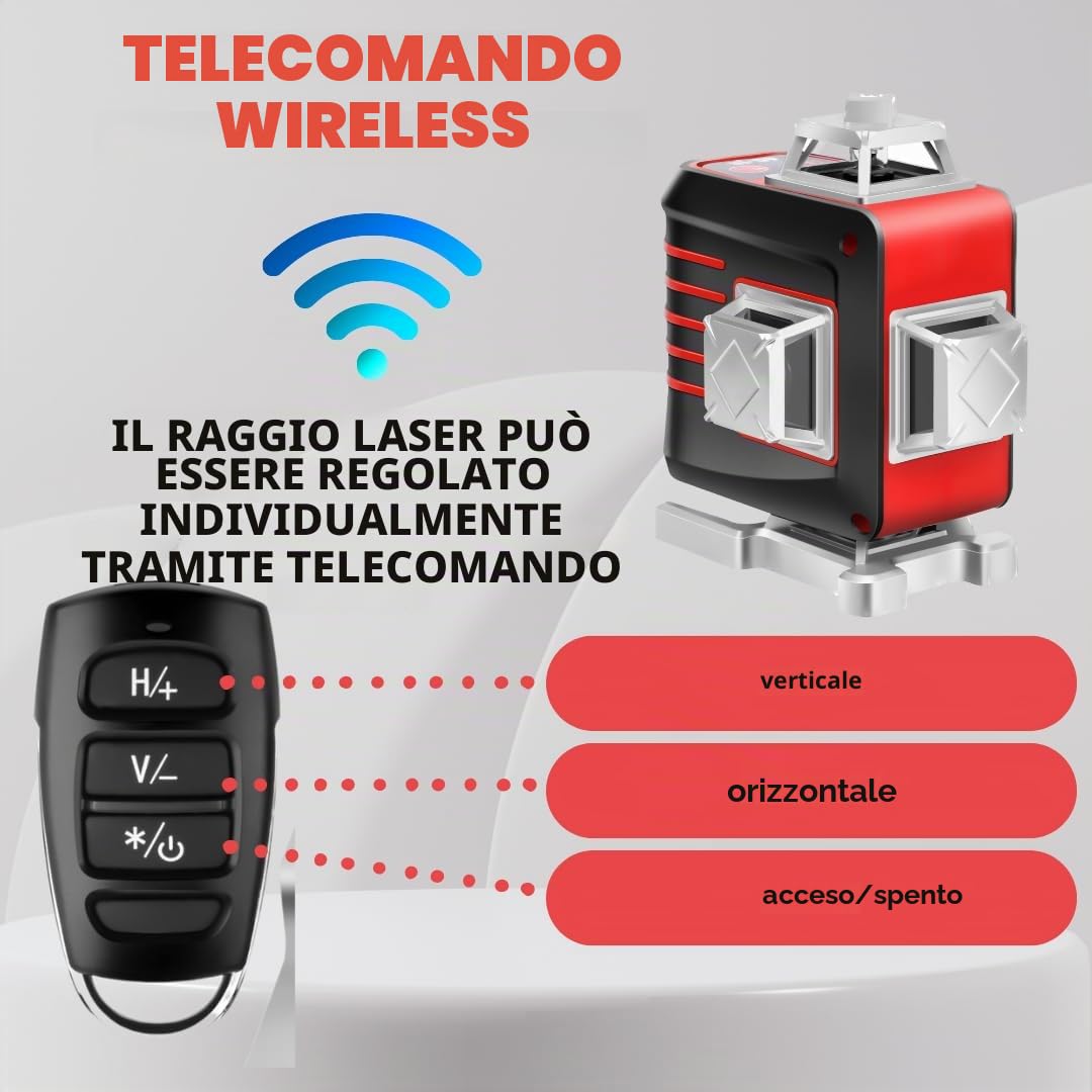 Livella laser autolivellante 360 4D, 16 linee, USB-C, 2 batterie, IP54