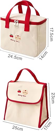Miniatura 7 de Bonita lonchera con aislamiento y diseño kawaii estético a prueba de fugas, impermeable, duradera, para mujeres, niñas, niños, oficina, escuela
