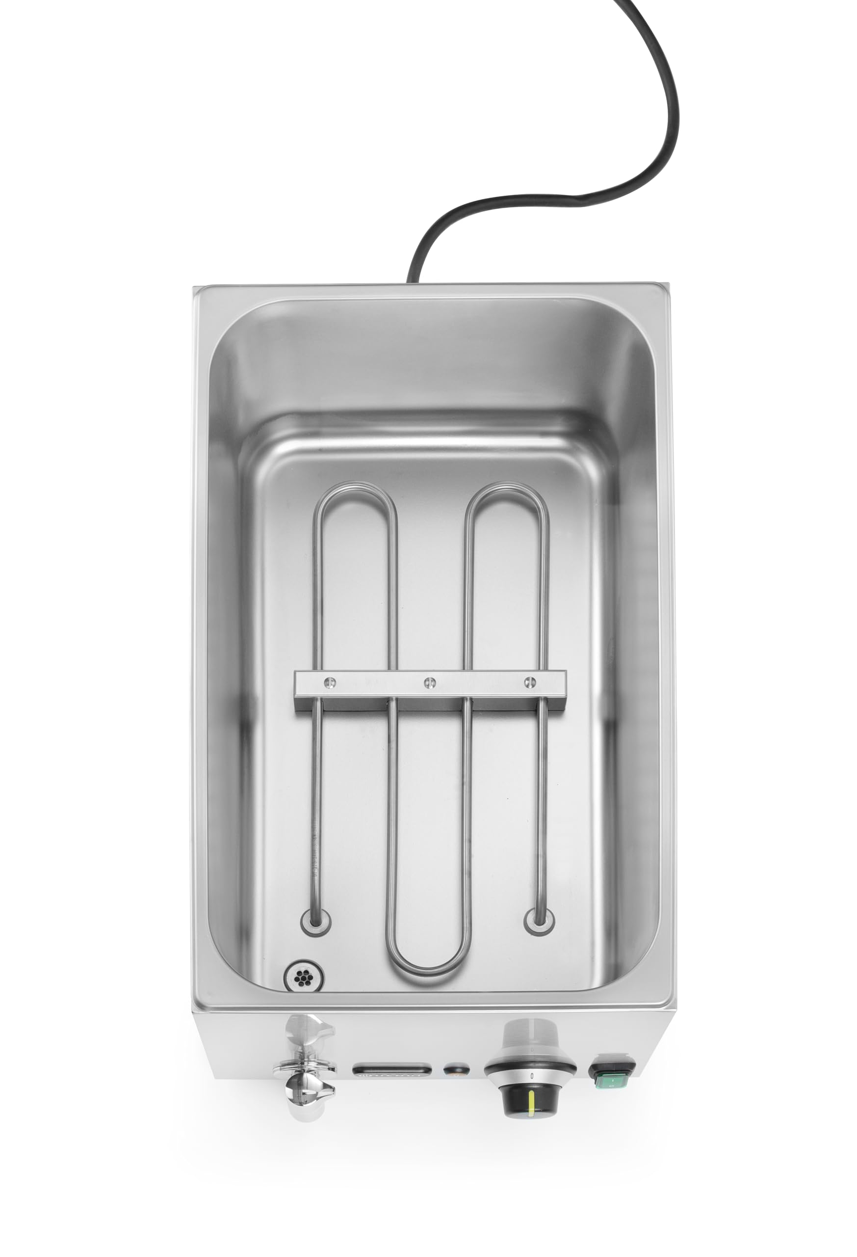 HENDI Cuocipasta Professionale 25 L con 5 Cestelli, Termostato 45–110°C, Rubinetto di Scarico con Blocco Meccanico, 230V/3500 W, 601x326x(H)279mm, Acciaio Inossidabile