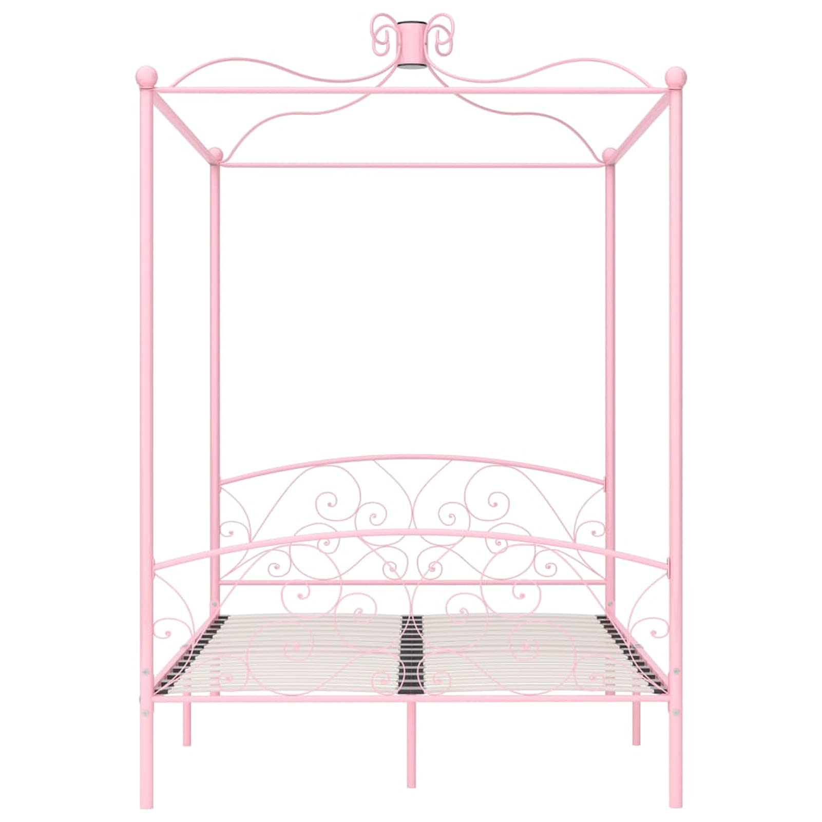 Himmelbett-Gestell Rosa Metall 140 x 200 cm Himmelstange Klemmen Betthimmel Stange Himmelbett Gestell Moskitonetz Halterung Bett