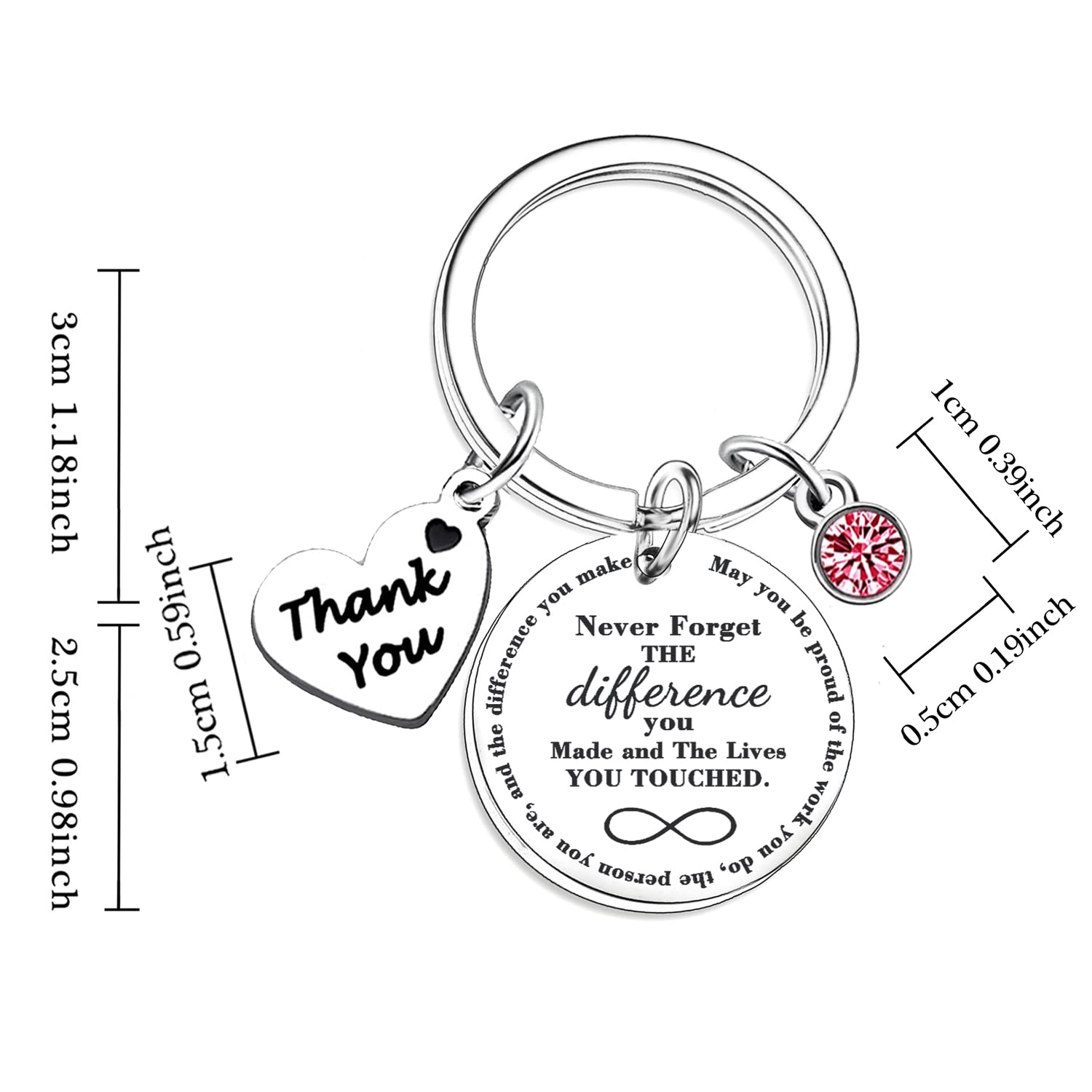 Nfyxcaz Leaving Gifts For Colleagues Retirement Appreciation Keyring Never Forget The Difference You Made And The Lives You Touch (Never forget)