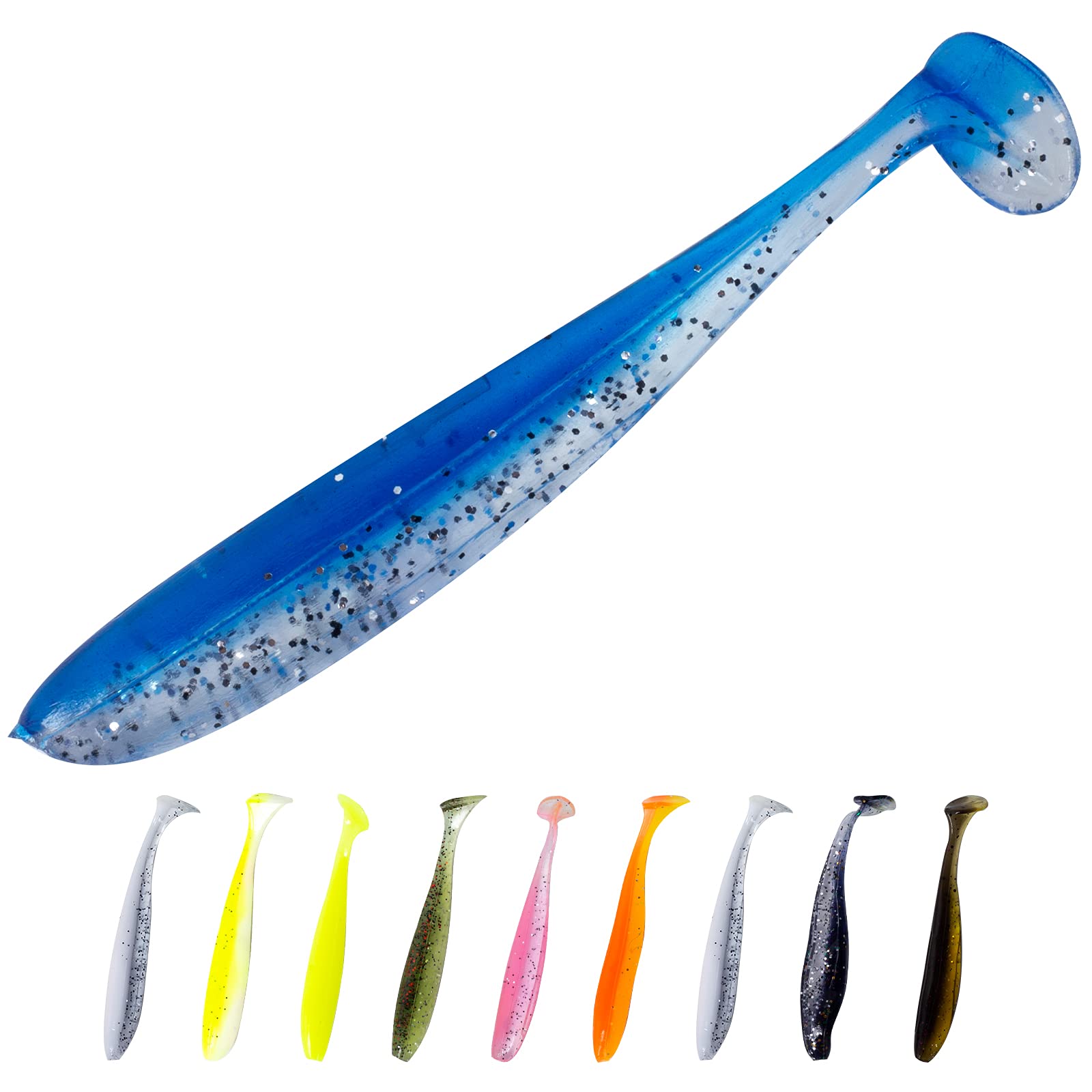 Fishing Lures Kit Fishing Soft Plastic Shad Lures 2.75in Soft Fishing Lures - Natural Oils, Freshwater Saltwater Bass Fishing Lures Kit Proven Colors - Bass Fishing Lures Baits