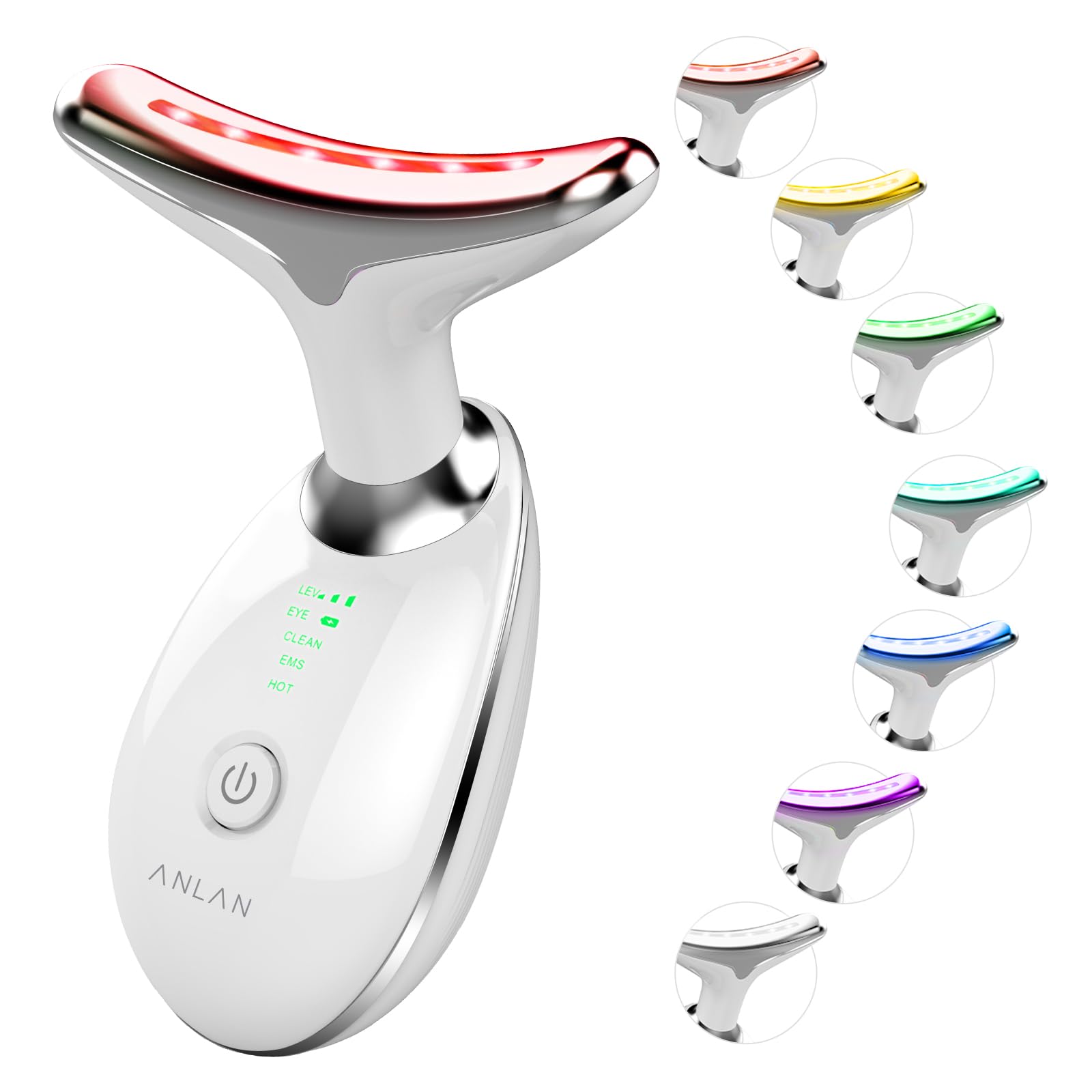 Red Light Therapy Face Massager, Skin Face Lift Device with 7 Colors, 3 Modes Led Facial Sculptor for SkinTightening & Neck Lifting, 45°C EMS Massage Face Toning Firming Machine for Women