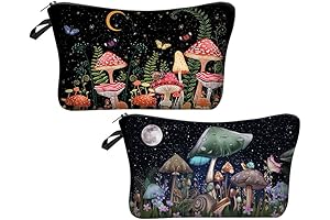 2 Pack Soft Mushroom Makeup Bag for Purse