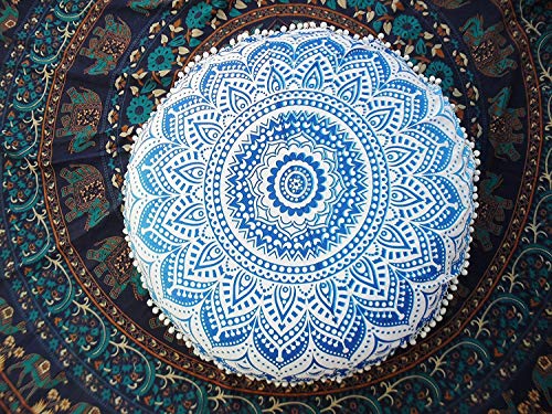 Taies d'oreiller décoratives 32" type housse de coussin d'extérieur indienne mandala - 4