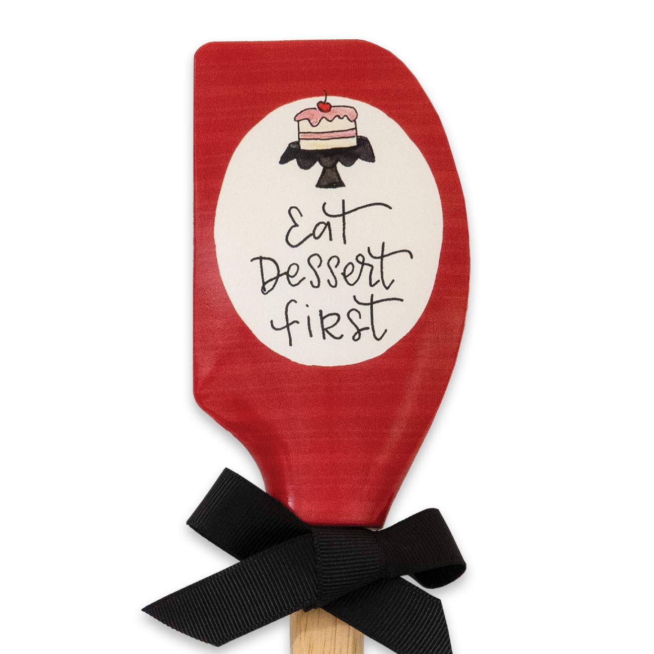 Shannon Road Gifts Classic Kitchen Dishwasher Safe Double-Sided Silicone Spatula, 12.5-Inches, Eat Dessert First