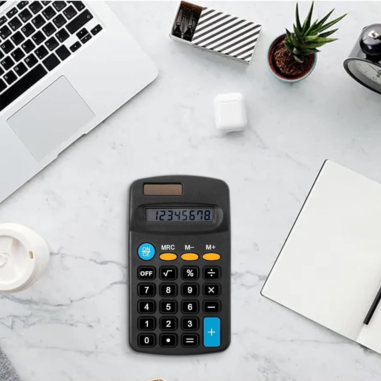 Lot de 20 Calculatrices de Poche à 4 Fonctions, Affichage 8 Chiffres, Noir pour Étudiants, École