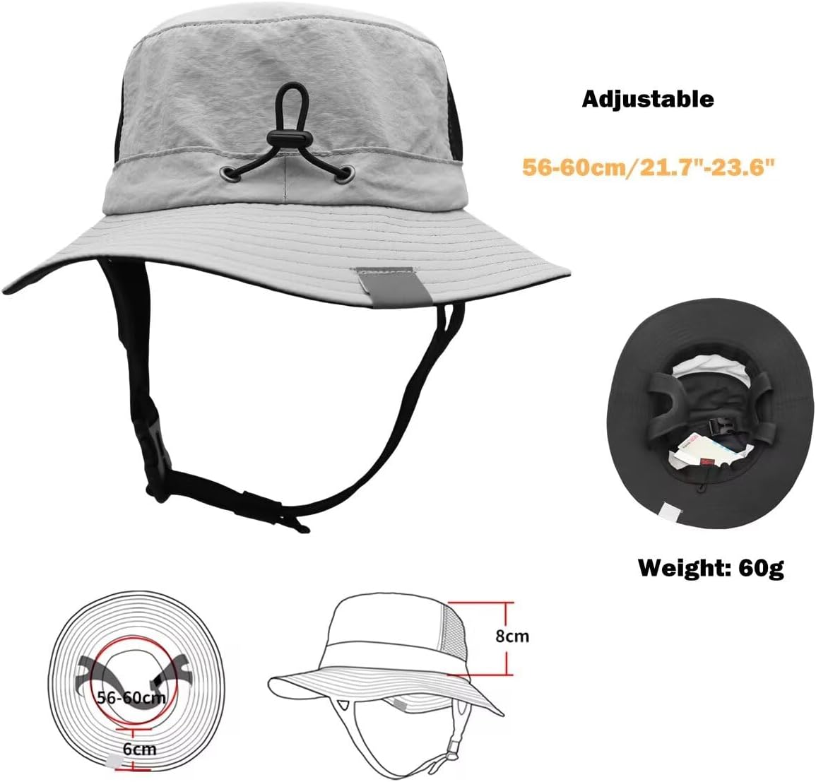 LLmoway Mens Womens Surf Bucket Hat Waterproof UPF50+ Foldable Beach Sun Hats - Image 4