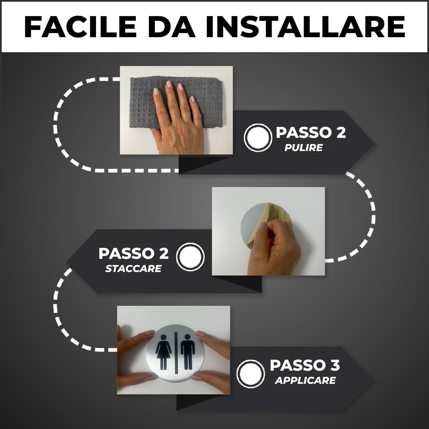 LEIASA | Cartello Campanello Porta - Ø 10 cm - Alluminio - Targa Campanello Casa - Adesivo Pulsante Citofono - Segnale Circolare Elegante - Placca Resistente - Grosor 0.8mm - (Campanello) - 4