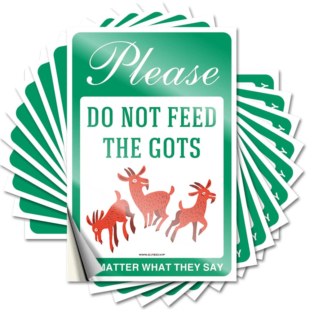 Camper Decor Tumbler Stickers - Please Don’t Feed The Goats, No Matter What They Say Southern Durable Sticker Easy Apply for Hunting Decor(6X9CM)