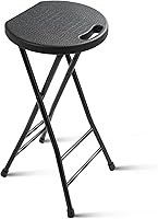 Vista 19 de Taburete plegable de 24 pulgadas con asa, taburete de bar plegable con pies antideslizantes, silla plegable, taburete plegable para interiores