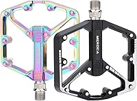 Vista 7 de MEROCA Pedales de bicicleta de montaña Pedales de aluminio DU+ Perrin Pedales de aluminio Estriberas