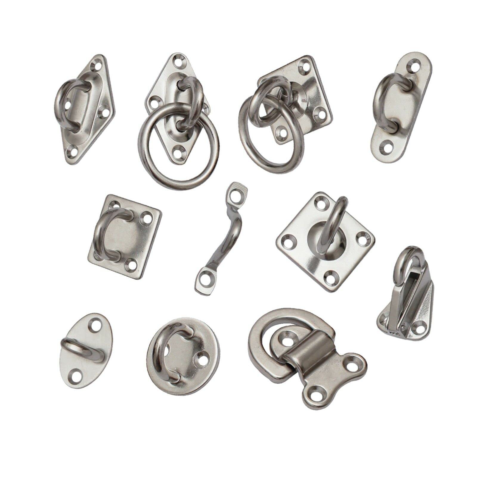 Edelstahl Augplatte - verschiedene Modelle und Größen Zurröse Wandöse Ösenplatte Augenplatt Deckenhaken (Modell I, Ø 33mm)