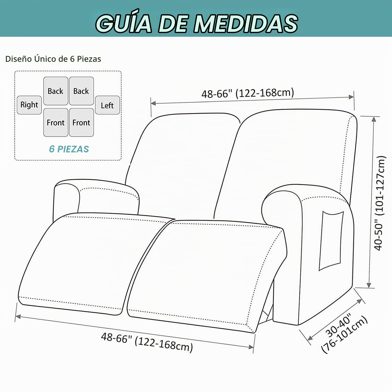 Funda Sillon Relax Reclinable-Gris Claro-2 plazas