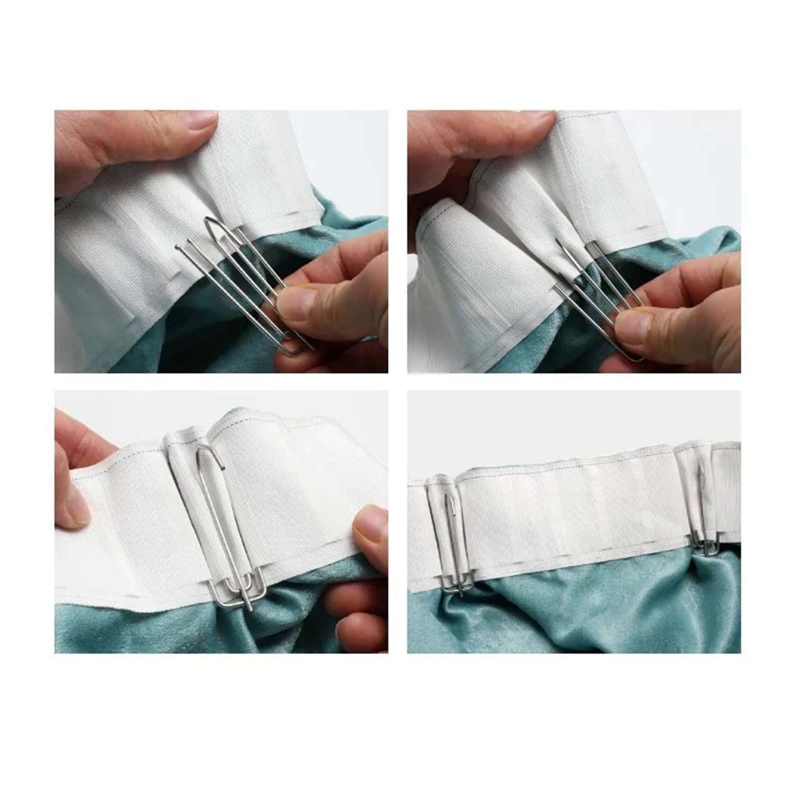 Rufflette pour Rideaux Bande plissée Blanche de 5/10/20 mètres, à Utiliser for Le Rideau, Bande supérieure œillets, Crayon plissé, Crochet, Accessoires(10M)
